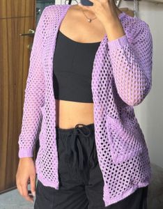 Lavender Crochet Knit Shrug/Cardigan 💜