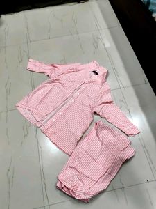 Pink Striped Pajama Set