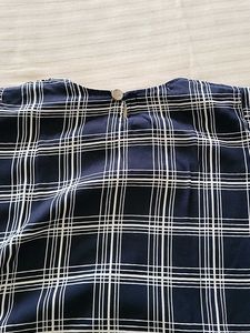 Classic Navy &amp; White Plaid Top