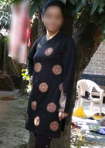 Woolen Brown Kurti with beautiful print
