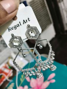 Regal Art Silver Jhumka Earrings