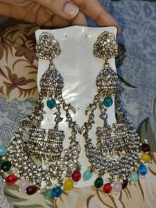 Exquisite Multi-Color Beaded Jhumka Earrings