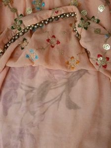 Peach Embroidered Y2k Kurti