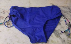 Blue Bikini Bottom with String Ties