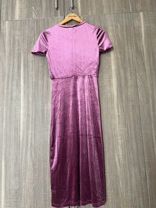 Slit Cut Velvet Dress  Zara