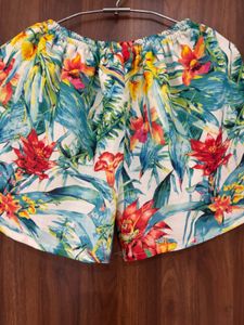 Vibrant Floral Print Shorts &amp; Cardigan Set.