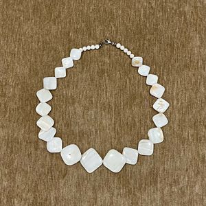 Diamond Shaped Polished Shell Necklace From Goa