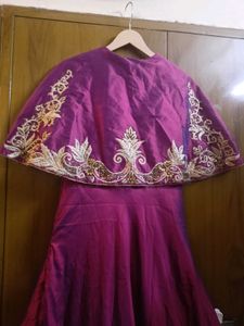 Elegant Embroidered Silk Gown