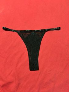Women Black Mesh Thong Panty