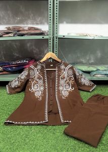 Elegant Brown Co-ord Set with Jacket
