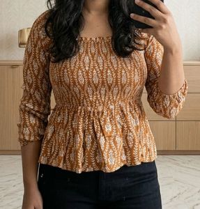 Zudio Elastic Peplum Top