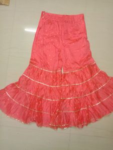 Unused Peach Sharara Gota Work Palazzo for Women
