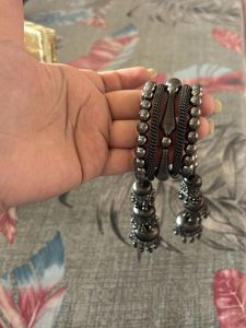 Traditional Oxidized Silver Kada Bangle