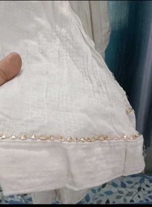 Elegant White Tiered Kurta Set
