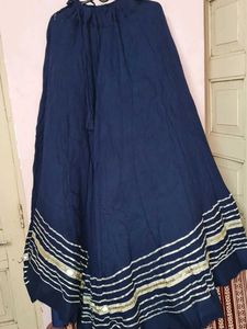 Elegant Navy Blue 💙 lehngha choli  with Gold Trim