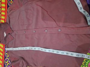 Vintage Maroon Short Sleeve Button-Up