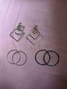Chic Geometric & Hoop Earrings Set
