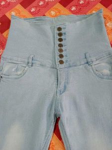 High Waisted Light Wash Skinny Jeans