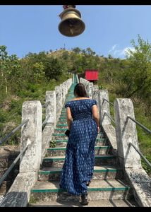 Stylish Blue Printed Maxi Dress