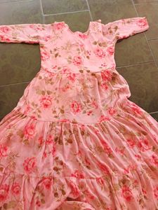 Pink Floral Tiered Maxi Dress