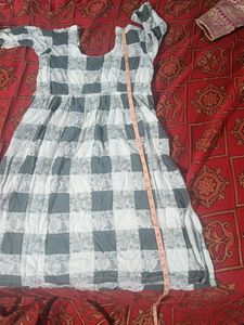 Subtle Grey And White Kurti