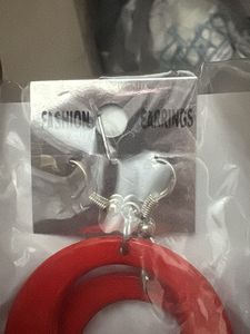 Red Hoop Earrings