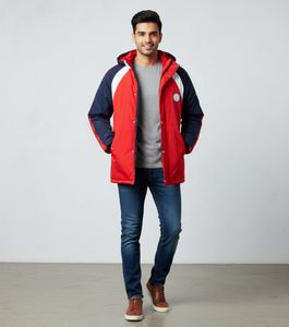 Red🔴& Navy Blue Winter Hoodie Jacket For 38 Chest