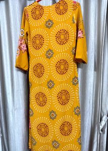 Biba Vibrant Yellow Floral kurta