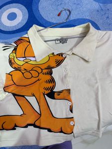 Cute Garfield Graphic Crop Top