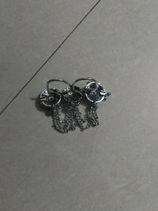 Oxidised Silver Finger Ring Set with Chains