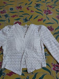 Elegant padded White Lace Blouse