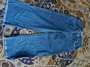 Wide Leg Blue Denim Jeans