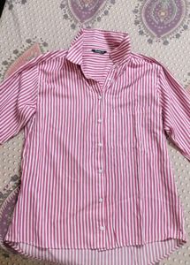 Chic Pink Striped Button-Up Shirt