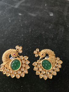 Exquisite Peacock Emerald Earrings