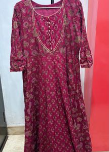 Beautiful Pink Floral Kurta Set with dupatta