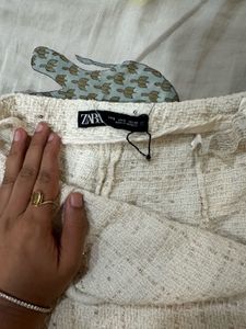 ZARA Textured Sequined Shorts