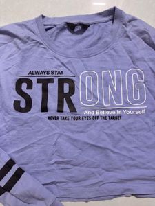 Strong Graphic Long Sleeve loose crop top