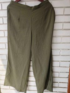 Olive Green Wide Leg Pants with one spot