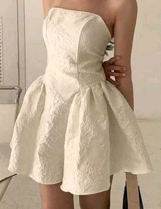 White Strapless Mini Dress
