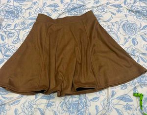 H&amp;M Brown Suede Mini Skirt