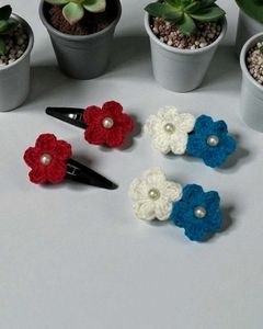 Crochet Flower Hair Clips