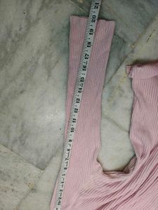 Pink Ribbed Long Sleeve Top