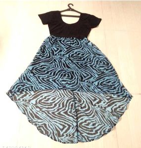Zebra Print High-Low Dress