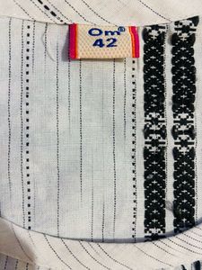 White Printed Kurta with Pants Set