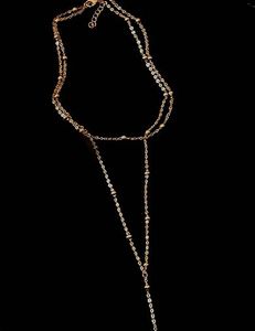Layered Gold Chain Necklace with Beads