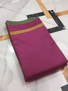 Elegant Pink Saree with Gold Border