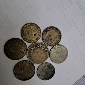7 Vintage worldwide Token coins