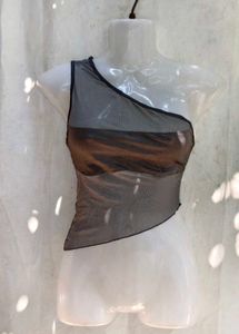 Sheer One-Shoulder Top