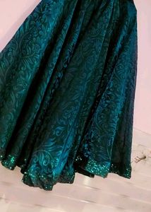 Elegant Green Sequin Lehenga Choli