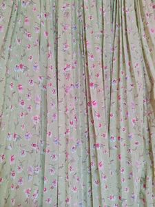 Light Green Floral Pleated Skirt